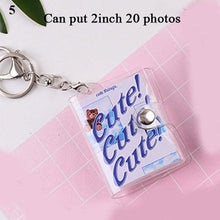 Load image into Gallery viewer, 2 Inch Photo Album PVC Sequins Transparent Sticker &amp; Name Card Holder 16 Pockets Photo Holder Business Card Bag Mini Photo Holds Photos with Key Chain Album Gifts
