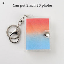 Load image into Gallery viewer, 2 Inch Photo Album PVC Sequins Transparent Sticker &amp; Name Card Holder 16 Pockets Photo Holder Business Card Bag Mini Photo Holds Photos with Key Chain Album Gifts

