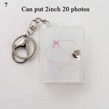 Load image into Gallery viewer, 2 Inch Photo Album PVC Sequins Transparent Sticker &amp; Name Card Holder 16 Pockets Photo Holder Business Card Bag Mini Photo Holds Photos with Key Chain Album Gifts
