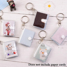 Load image into Gallery viewer, 2 Inch Photo Album PVC Sequins Transparent Sticker &amp; Name Card Holder 16 Pockets Photo Holder Business Card Bag Mini Photo Holds Photos with Key Chain Album Gifts
