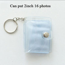 Load image into Gallery viewer, 2 Inch Photo Album PVC Sequins Transparent Sticker &amp; Name Card Holder 16 Pockets Photo Holder Business Card Bag Mini Photo Holds Photos with Key Chain Album Gifts
