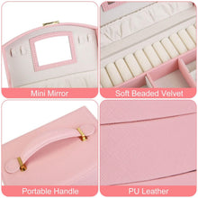 Load image into Gallery viewer, 2-Layer Lockable Leather Jewelry Box
