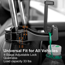 Load image into Gallery viewer, 2-Pack: 2-in-1 Car Seat Hooks for Purses and Bags with Phone Holder
