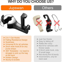 Load image into Gallery viewer, 2-Pack: 2-in-1 Car Seat Hooks for Purses and Bags with Phone Holder
