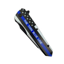 Load image into Gallery viewer, 2-Pack: 3" Thin Blue Line Knife With ABS Handle
