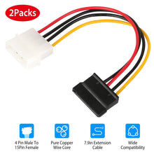 Load image into Gallery viewer, 2-Pack: 4 Pin Male To 15Pin Female Data Cable Adapter
