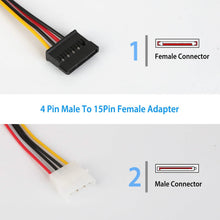 Load image into Gallery viewer, 2-Pack: 4 Pin Male To 15Pin Female Data Cable Adapter
