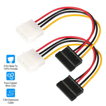 Load image into Gallery viewer, 2-Pack: 4 Pin Male To 15Pin Female Data Cable Adapter

