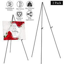 Load image into Gallery viewer, 2-Pack: 61" Collapsible A Frame Tripod Easel Iron Alloy Drawing Stand
