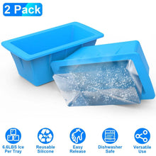Load image into Gallery viewer, 2-Pack: 6.6 lbs. Silicone Freezer Ice Block Molds

