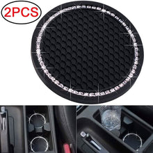 Load image into Gallery viewer, 2-Pack: Anti-Slip Crystal Rhinestone Car Coaster
