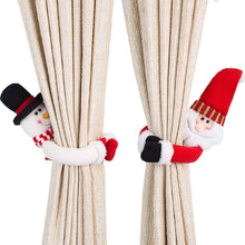 Load image into Gallery viewer, 2-Pack: Christmas Curtain Buckle Doll Santa &amp; Snowman
