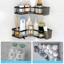 Load image into Gallery viewer, 2-Pack: Corner Shower Caddy No Drilling Adhesive Shower Organizer
