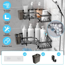 Load image into Gallery viewer, 2-Pack: Corner Shower Caddy No Drilling Adhesive Shower Organizer
