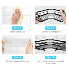 Load image into Gallery viewer, 2-Pack: Corner Shower Caddy No Drilling Adhesive Shower Organizer
