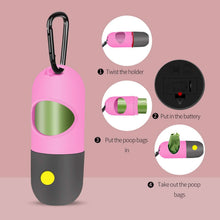 Load image into Gallery viewer, 2-Pack: Dog Poop Bag Dispenser with Built-in LED Flashlight
