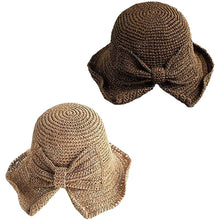 Load image into Gallery viewer, 2-Pack: Foldable Wide Brim Floppy Straw Hat
