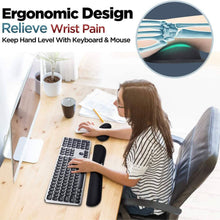 Load image into Gallery viewer, 2-Pack: Gimars Upgrade Enlarge Gel Memory Foam Set Keyboard Wrist Rest Pad
