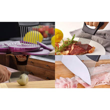 Load image into Gallery viewer, 2-Pack: Ultra Sharp Knife Sharpener and Stainless Steel Vegetable and Meat Slicer Holder
