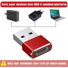 Load image into Gallery viewer, 2-Pack: USB C Female to USB Male Adapter
