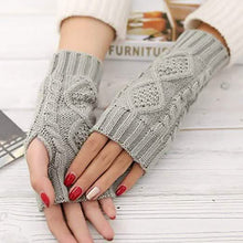 Load image into Gallery viewer, 2-Pairs: Women's Winter Warm Knit Fingerless Gloves

