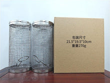 Load image into Gallery viewer, 2 PCS Grill Basket BBQ Rolling Grilling Basket Stainless Steel Grill Mesh Barbeque Portable Grill Accessories for Fish BBQ Rolling Grilling Basket for Outdoor Grill Cylindrical Stainless Steel Grill
