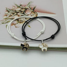 Load image into Gallery viewer, 2 pcs Set Couple Trendy Bracelet For Friend Lock Key Design Black Color Rope Couple Bracelets For Women Men Attraction Matching Bracelet Gifts For Boyfriend Girlfriend Best Friend Eternal Love Charms Adjustable Jewelry
