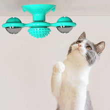 Load image into Gallery viewer, 2 PCS Set Interactive Cat Toy Windmill Portable Scratch Hair Brush Grooming Shedding Massage Suction Cup Catnip Cats Puzzle Training Toy Portable Turntable Rotating Cat Toy Scratching Tickle Hair Brush
