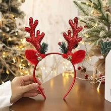 Load image into Gallery viewer, 2-Piece: Christmas Deer Horn Bell Head Buckle
