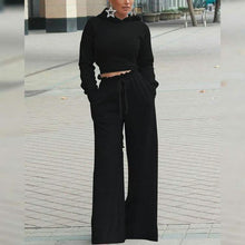 Load image into Gallery viewer, 2-Piece: Drawstring Open Back Loose Trouser Legs Suit
