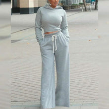 Load image into Gallery viewer, 2-Piece: Drawstring Open Back Loose Trouser Legs Suit
