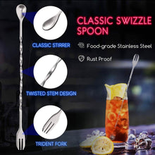Load image into Gallery viewer, 2-Piece Set: Hiware 10 Inch Stainless Steel Cocktail Muddler and Mixing Spoon Home Bar Tool Set

