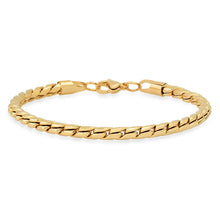 Load image into Gallery viewer, 2-Piece Set: Men's 18k Gold Plated Stainless Steel Round Twisted Fancy Link Necklace &amp; Bracelet
