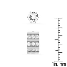 Load image into Gallery viewer, 2-Piece Set: Stainless Steel and Simulated Diamond Cross Studs/Huggie Earrings
