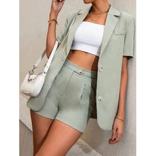 Load image into Gallery viewer, 2-Piece Set: Women's Solid Color Blazer Shorts
