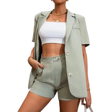 Load image into Gallery viewer, 2-Piece Set: Women's Solid Color Blazer Shorts
