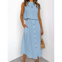 Load image into Gallery viewer, 2-Piece Set: Women's Solid Color Casual Dress
