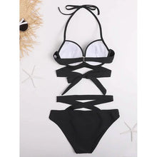 Load image into Gallery viewer, 2-Piece Set: Women's Swimwear Bikini Push Up Open Back Solid Color
