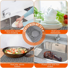 Load image into Gallery viewer, 2-Piece: Silicon Grid Sink Mat with Central Drain Hole
