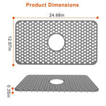 Load image into Gallery viewer, 2-Piece: Silicon Grid Sink Mat with Central Drain Hole
