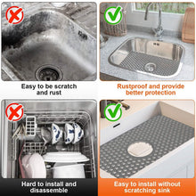 Load image into Gallery viewer, 2-Piece: Silicon Grid Sink Mat with Central Drain Hole
