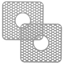 Load image into Gallery viewer, 2-Piece: Silicon Grid Sink Mat with Central Drain Hole
