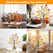Load image into Gallery viewer, 2-Pieces: 2FT Artificial Lighted Maple Tree with 24-Pieces Warm White LED Beads
