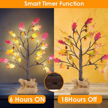 Load image into Gallery viewer, 2-Pieces: 2FT Artificial Lighted Maple Tree with 24-Pieces Warm White LED Beads
