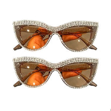 Load image into Gallery viewer, 2-Pieces: Bling Rhinestone Cat Eye Sunglasses
