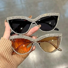 Load image into Gallery viewer, 2-Pieces: Bling Rhinestone Cat Eye Sunglasses

