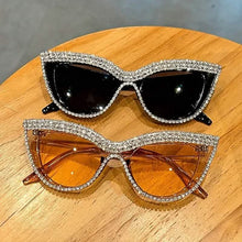 Load image into Gallery viewer, 2-Pieces: Bling Rhinestone Cat Eye Sunglasses
