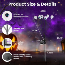Load image into Gallery viewer, 2-Pieces: Solar Scary Eyeball Lights Halloween Decoration Swaying Light
