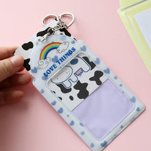 Load image into Gallery viewer, 2 Pockets Colorful Photo Card Holder Pockets for Mini Photo Sticker &amp; Name Card 3 Inch 6.35 x 9cm Photos with Key Chain Album Gifts For Valentines Day
