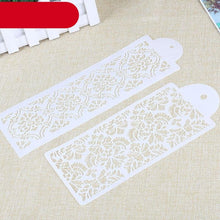 Load image into Gallery viewer, 2 Style Cake Side Cupcake Cake Sugarcraft Decoration Cake Mould Plastic Baking Cake Decorating Tool 2 Pieces Cupcake Stencil Cake Side Decorating Templates Powdered Sugar Template Wedding Cake Decor Flower Molding
